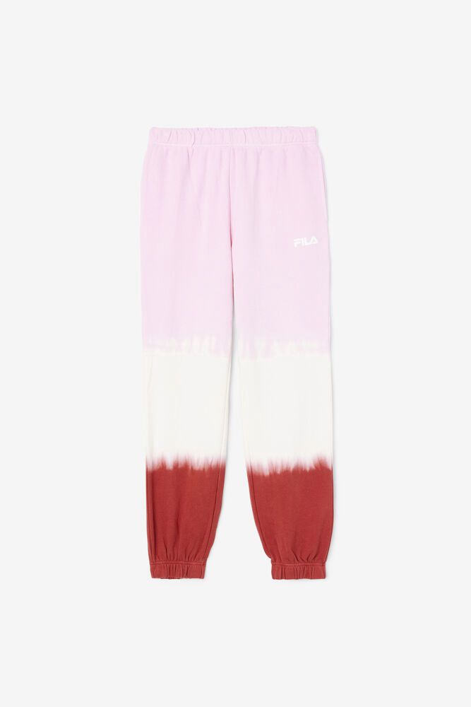 Pantaloni Fila Dama Albi/Rosii/Roz Raleigh Tie Dye Jogger ZEVW-40876